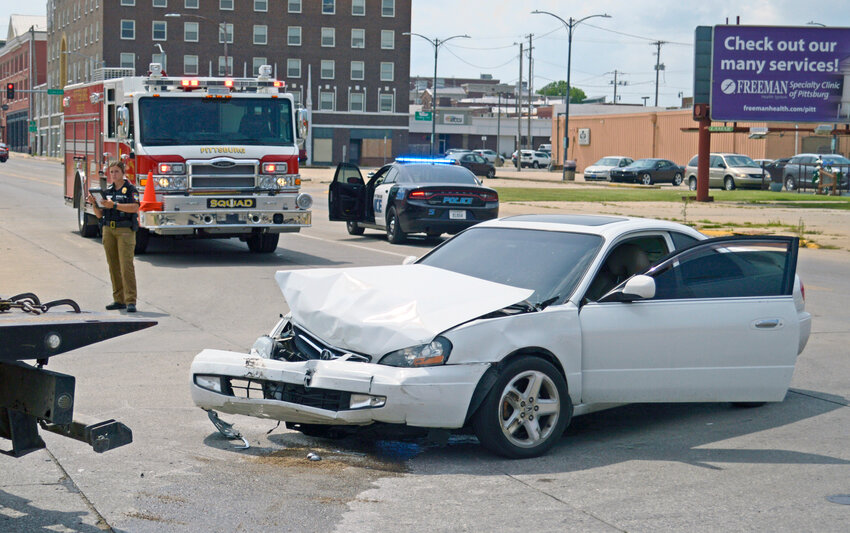 Shortly before 3:30 p.m. Friday, June 23, a white Honda Acura traveling eastbound on 4th Street was struck by a blue Chrysler that was traveling southbound on Elm. The driver of the Honda Acura was injured and taken to the hospital. Both vehicles sustained significant damage and were towed away from the scene.