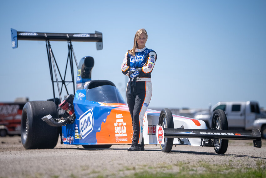 Megan Meyer Lingner, a Pitt State graduate and award-winning drag racing driver who is a member of the Randy Meyer Racing team, will be at the &quot;Full Throttle in Print&rdquo; event from 5 to 7 p.m. today at the Bicknell Family Center for the Arts.