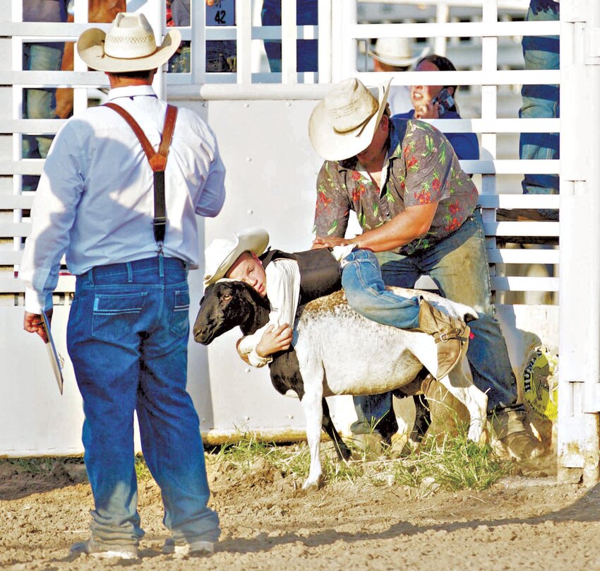 Kids competed in the Pee-Wee Mutton Busting competition during the third annual Sami&rsquo;s Legacy Memorial Barrel Race, held last year at the Crawford County Fairgrounds.