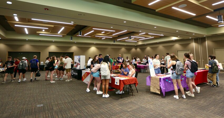 On Thursday, students at Pittsburg State University gathered in the upper level of the Overman Student Center in the Crimson &amp; Gold Ballroom for this year&rsquo;s Student Organization Fair. The event featured organizations and clubs from the Gorillas Activities Board to the Student Government Association to the Campus Christians.