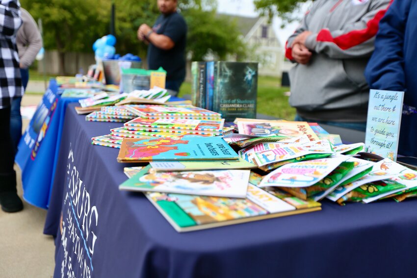 A full table of free books was available outside the Pittsburg Public Library for this year&rsquo;s &lsquo;Books &amp; Badges&rsquo; event that featured an appearance from the Pittsburg Police Department and Family Response Advocates.