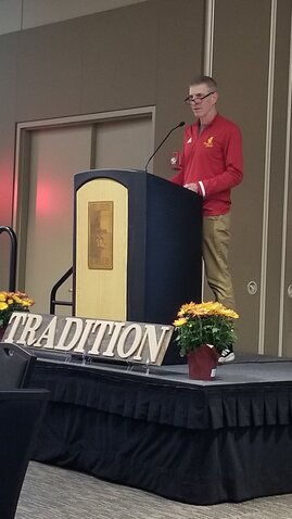 Former Pittsburg State cross country and track and field coach was inducted into the PSU Athletics Hall of Fame on Oct. 6.