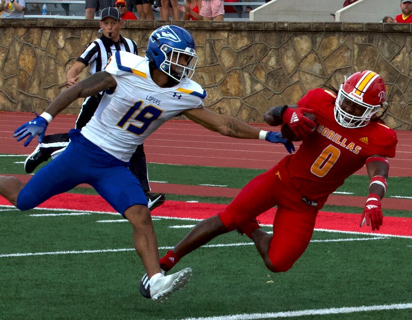 Pittsburg State free safety Mike Lacey (0) is a unanimous pick on the all-MIAA football team that was announced on Tuesday.