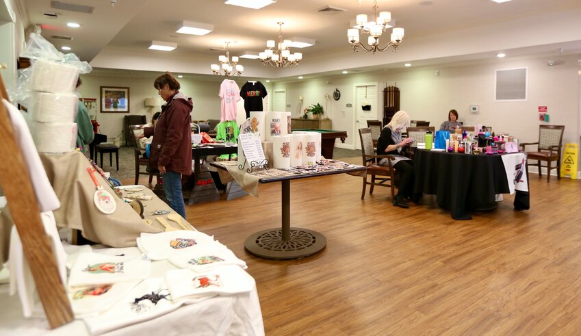 Local vendors displayed their items for sale at Carrington Place, a local retirement and assisted living facility located at 1909 E. 4th St., for the facility&rsquo;s first-ever Holiday Sip, Shop &amp; See Open House on Tuesday.