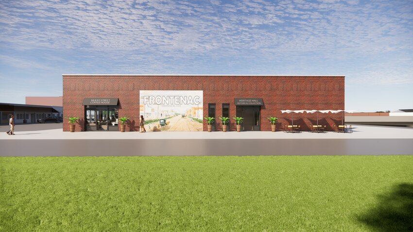 A view of the new library from Crawford Street, looking east. The northern door on the left is the entrance to a new coffee shop with access to the main library. The southern door is access to the library&rsquo;s in-house museum and community room as well as the main floor.