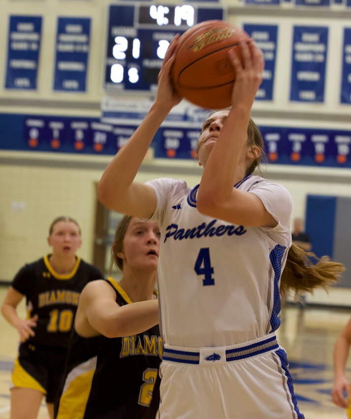 St. Mary&rsquo;s Colgan senior Lily Brown elevates for two of her game-high 27 points Tuesday night against Diamond.