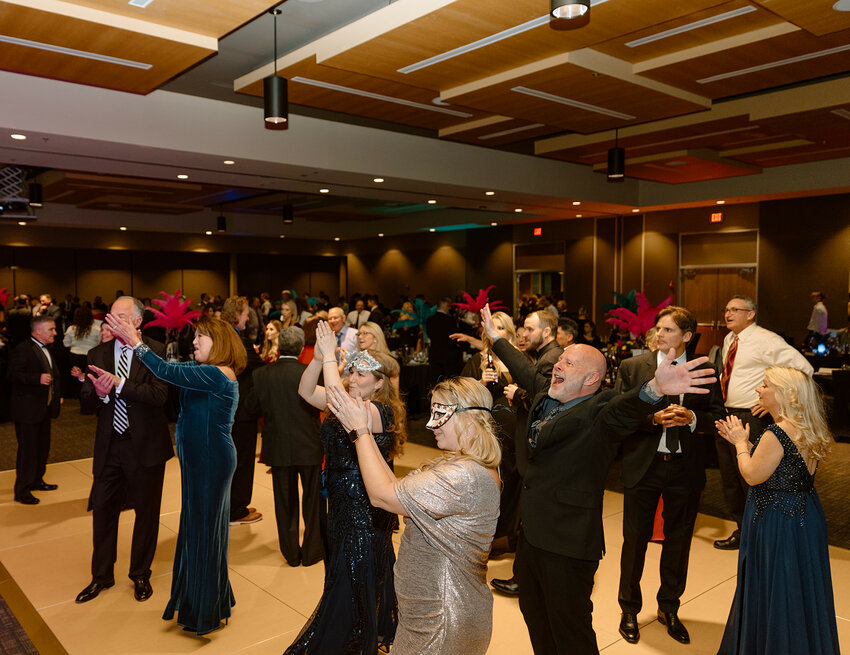 Attendees dance the night away at last year&rsquo;s annual fundraiser gala, held in Pittsburg State University&rsquo;s Crimson and Gold Ballroom.
