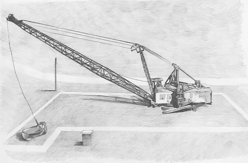 A Page 618 dragline, similar to this one, will soon be making its way to a new home at Ginardi&rsquo;s Corner in Franklin. Preparations are now underway to begin moving this 500-ton behemoth.