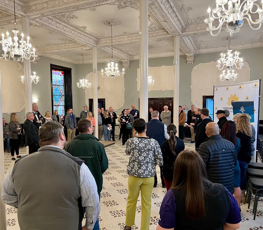 Chamber and business representatives gather in Hotel Stillwell located in downtown Pittsburg for the Pittsburg Area Chamber of Commerce&rsquo;s Chamber Coffee, which featured the Community Foundation of Southeast Kansas as this week&rsquo;s host.