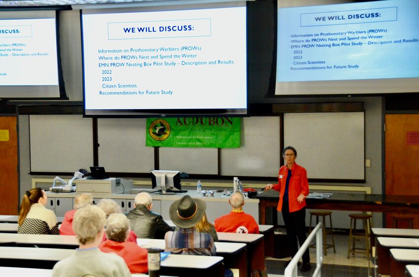 Ann Tanner, a Johnson County resident, spoke at Thursday&rsquo;s night&rsquo;s Sperry-Galligar Audubon Society meeting at Yates Hall on the campus of Pittsburg State University.