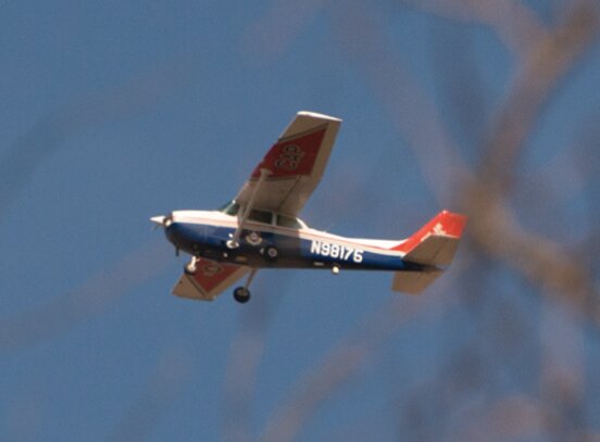 A Cessna aircraft from Kansas Wing, CAP assists the search for Leroy (L.B.) Myers on Saturday morning.