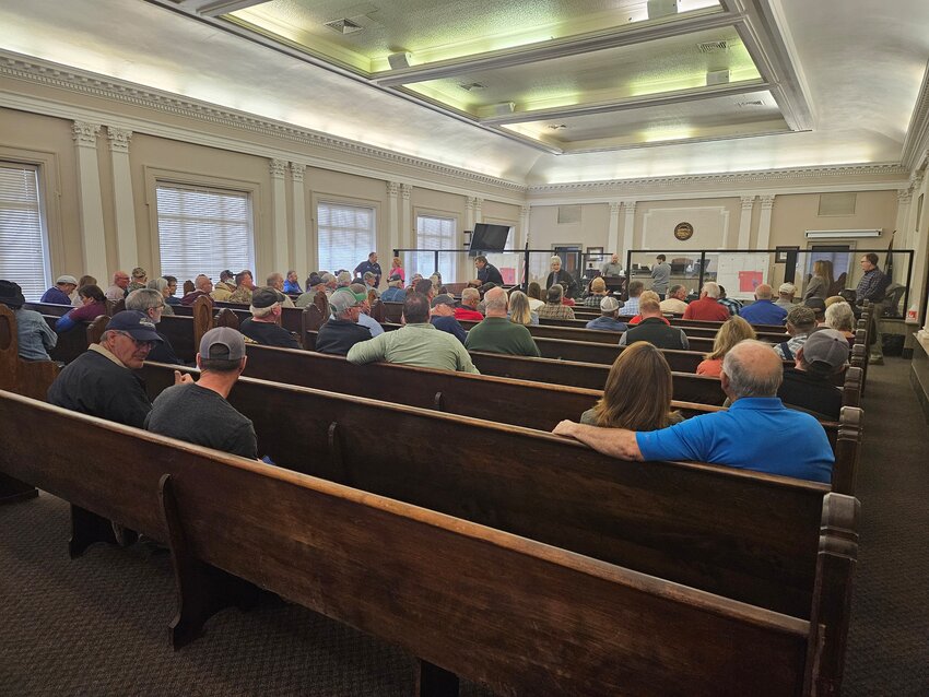 It was a full house at the Crawford County Commission meeting on Friday. The meeting had to be moved from its normal meeting room to one of the larger court rooms at the Girard Courthouse.