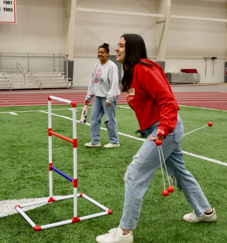 Initially scheduled to be held at Carnie Smith Stadium, Gorilla Grad Bash was forced by rainy weather indoors to the Robert W. Plaster Center, which featured all kinds of activities for seniors and graduate students from ladder toss to cornhole to Jenga.