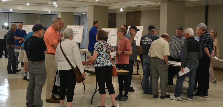 Residents of Pittsburg and surrounding areas gathered at Memorial Auditorium on Thursday morning to voice their opinions on future KDOT improvements to U.S. 69 between Arma and U.S. 400. Guests were in and out with a steady crowd of 40 to 60 at any time.