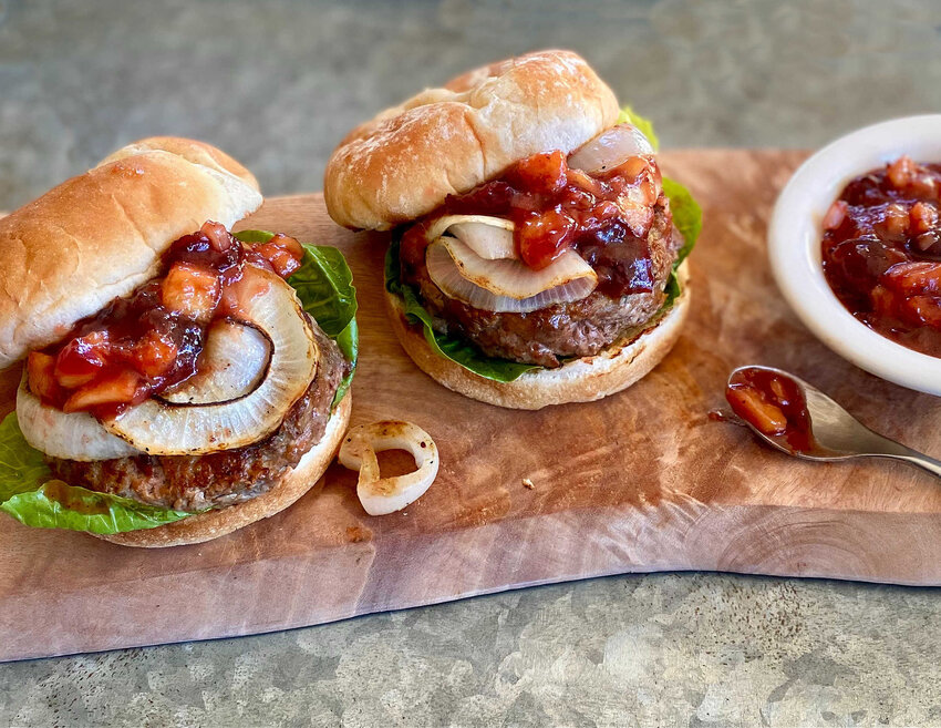 Chipotle Turkey Burgers With Peach and Cherry Jam