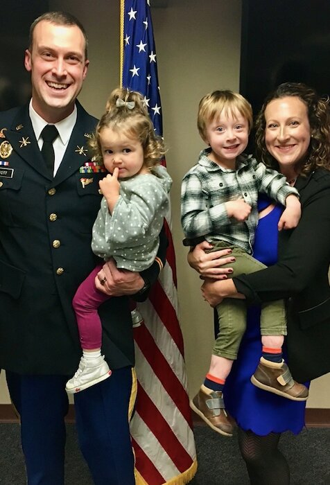 Lt. Col. Jeff Scott, his wife Michelle, and their two children, Rowan and Helena, are on their way to his new appointment at the United States Military Academy in West Point, New York.