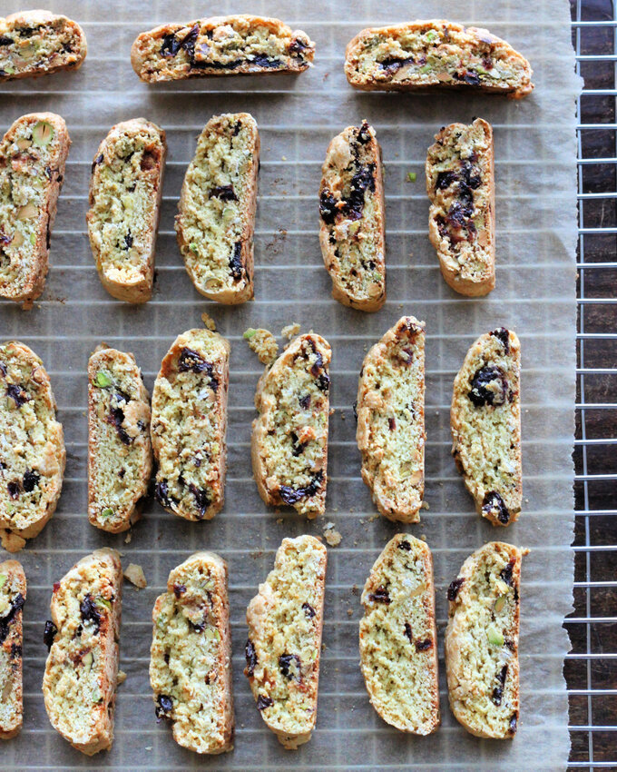 Dried Cherry and Pistachio Biscotti