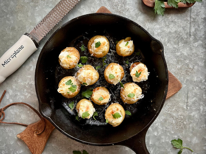 Cheesy Horseradish Potato Poppers