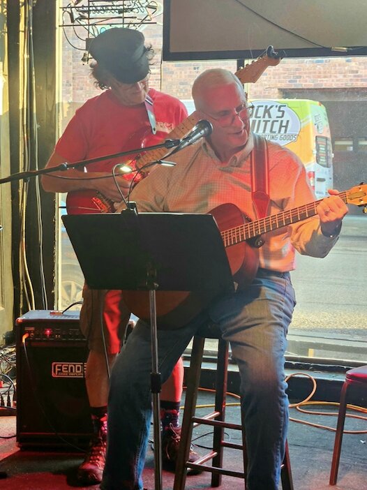 Jim Harris and Joe Grisolano played a Lucinda Williams' song &quot;Change the Locks&quot; to an appreciative&nbsp;crowd on Tuesday night at TJs.&nbsp;