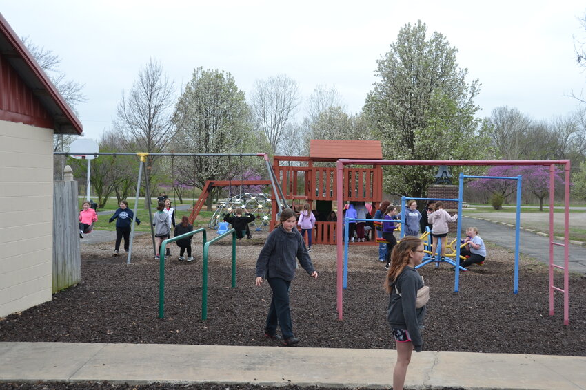 After a quick lunch and some play time, the 41 PCMS students helping to renovate the Franklin Community Park went back to work clearing trash at the park and helping out at the Miners Hall Museum before returning to class.