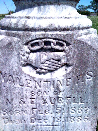 Many grave stones bear symbols of fraternal benefit societies, which were popular because this was a way that the working class could afford financial protection.