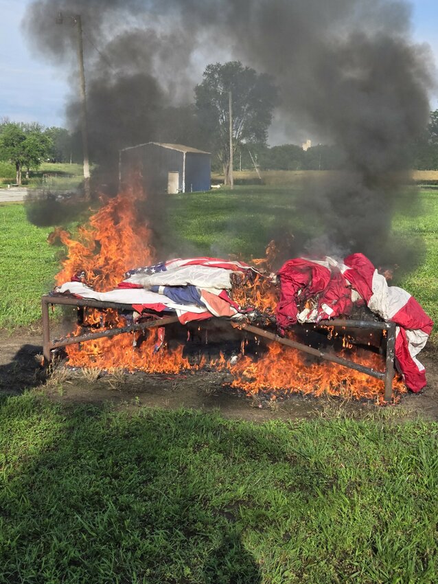 When the National Colors become unserviceable, they are retired and properly destroyed in accordance with tradition and the U.S. Flag Code. On Saturday, as part of Flag Day, the George C. Brown American Legion Post 26 along with Scouting of America Troop 84 Girard, Sons of the American Legion, Girard American Legion Auxilary Unit 26, Oceanus Hopkins Chapter,&nbsp; NSDAR, Little Balkans Chapter,&nbsp; KSSAR,&nbsp; Pittsburg, oversaw the proper destruction of several retired colors.