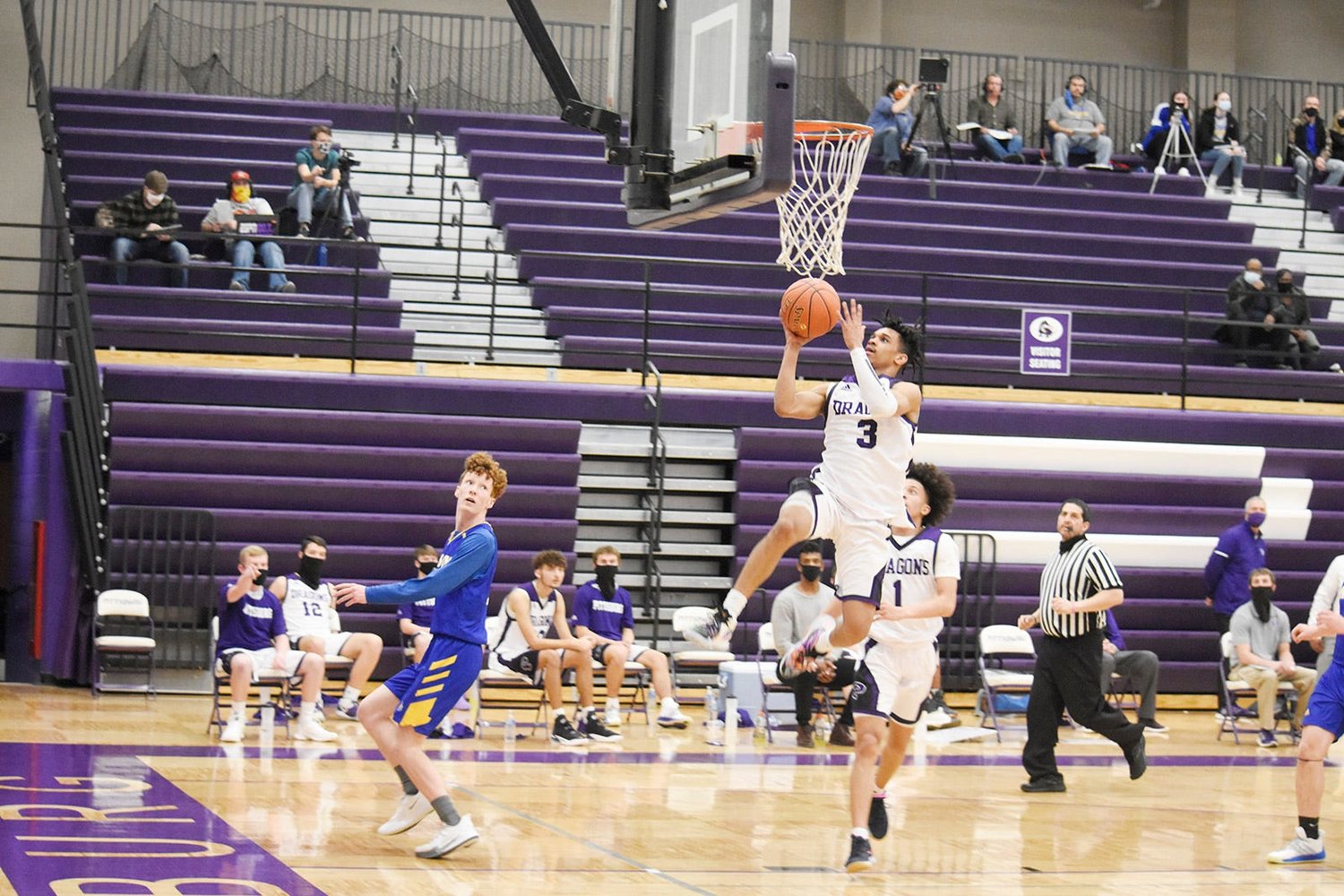 Pittsburg's Javon Grant rises for a layup in Pittsburg's 71-63 home win over Parsons during the regular season.
