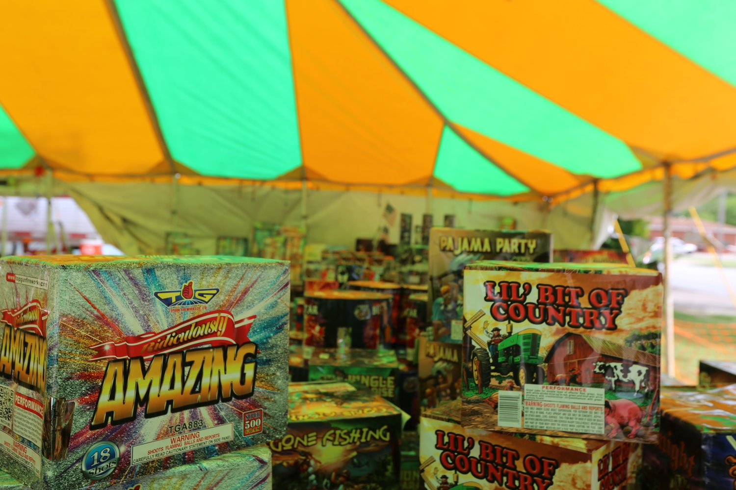 Officials are urging the public to only use fireworks sold at licensed tents, such as those shown here at the Kaboomers tent in Pittsburg, rather than buying black market fireworks or trying to make their own.