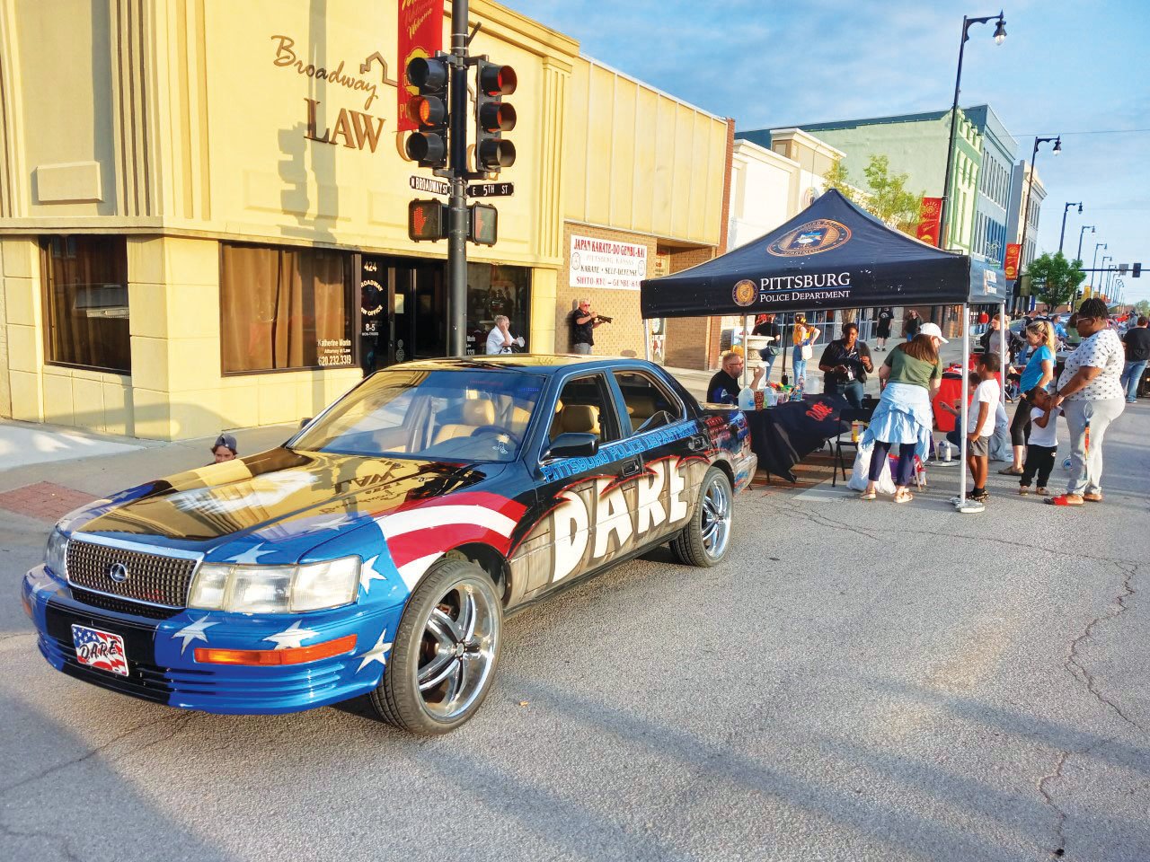 The Pittsburg Police Department was on hand Friday at the ArtWalk, with a booth and D.A.R.E. car.