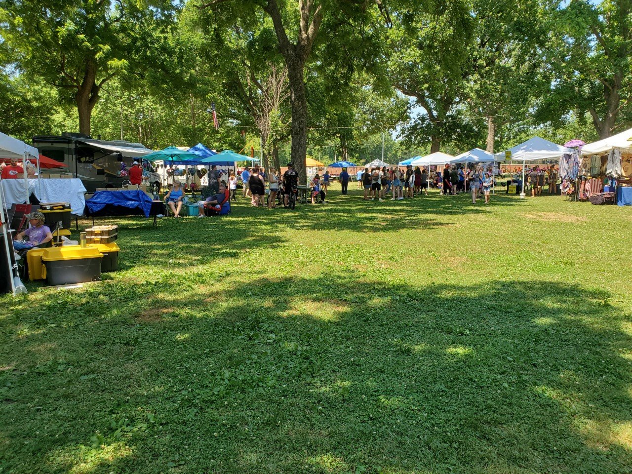 A wide variety of vendors had booths set up near Kiddieland in Lincoln Park on Monday as families celebrated the Fourth of July.