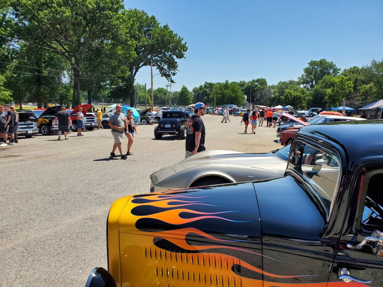 Fourth of July festivities on Monday included a car show near the baseball fields at Lincoln Park.
