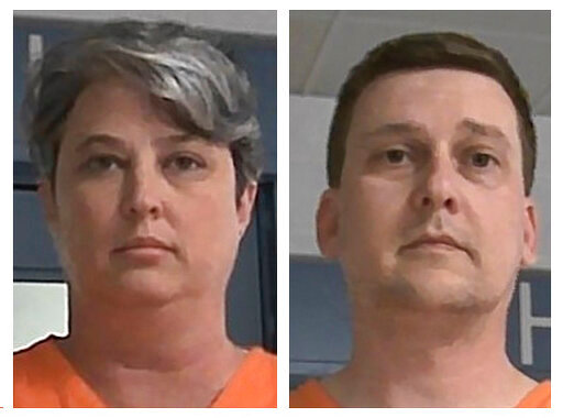 FILE - These booking photos released Oct. 9, 2021, by the West Virginia Regional Jail and Correctional Facility Authority show Jonathan Toebbe and his wife, Diana Toebbe.  (West Virginia Regional Jail and Correctional Facility Authority via AP, File)