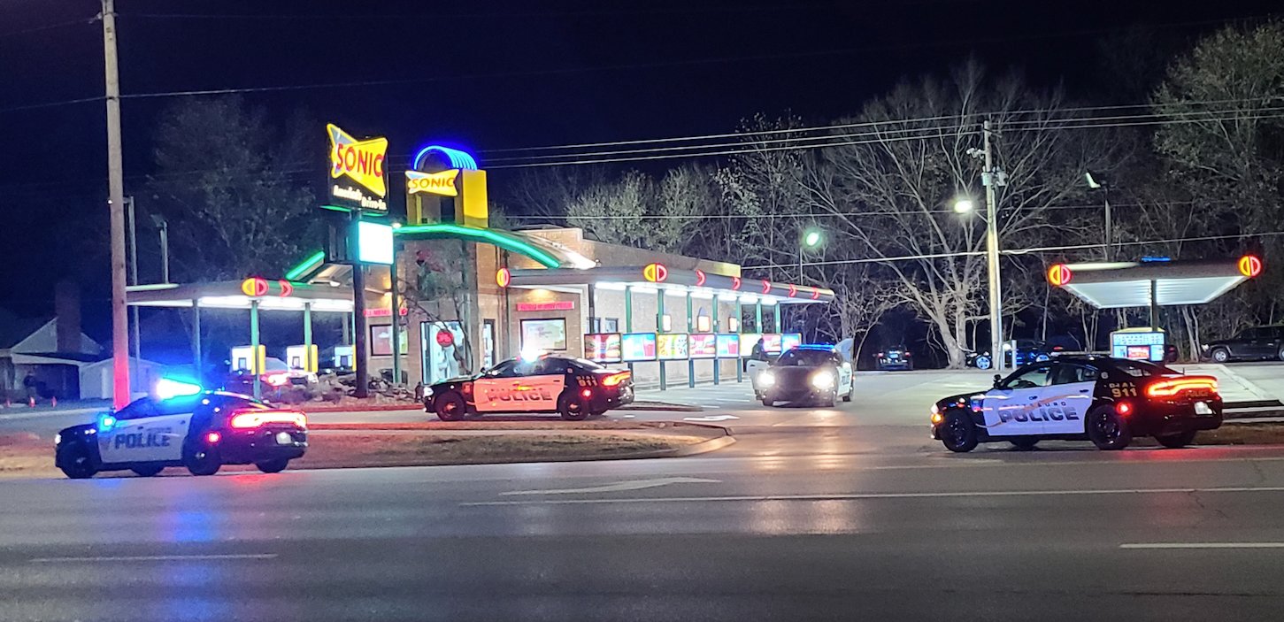 The Pittsburg Police Department responded to the scene of a shooting incident Thursday night in the vicinity of the Sonic Drive-In on North Broadway.