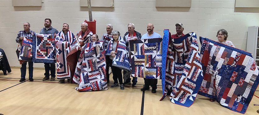 The Little Balkans Quilt Guild presented 11 veterans in the area with patriotic Quilts of Honor at its annual ceremony on Monday evening.