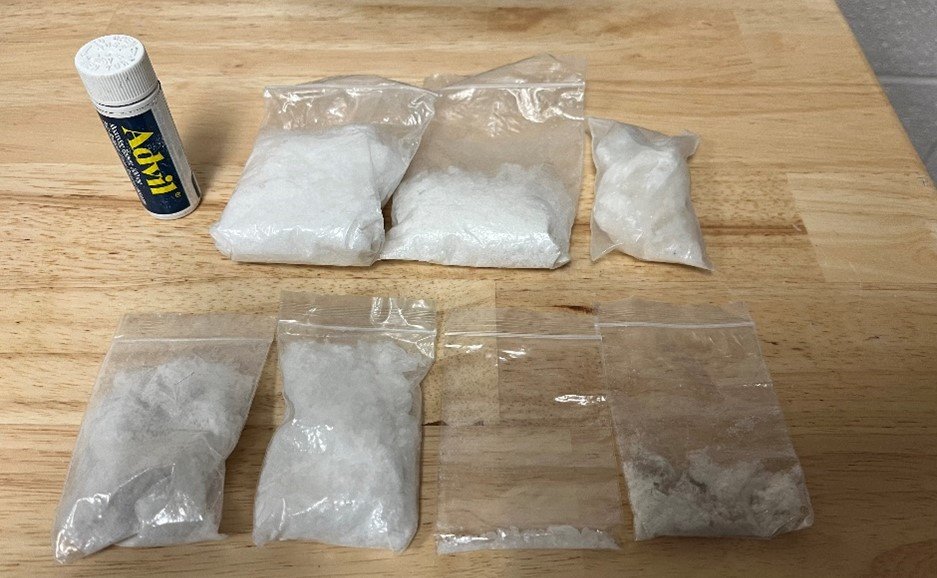 A domestic violence call last Friday led to the seizure of nearly five ounces of methamphetamine.