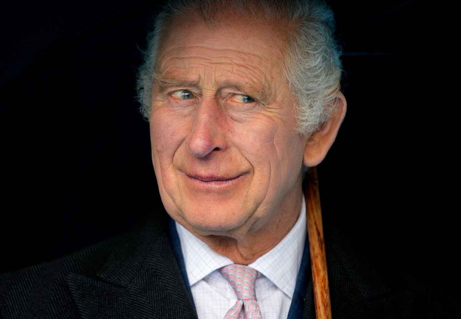 FILE - Britain's King Charles III smiles during a boat trip, in Hamburg, Germany, Friday, March 31, 2023. King Charles III arrived Wednesday for a three-day official visit to Germany. Britainâs royal family turns the page on a new chapter with the coronation of King Charles III. Charles ascended the throne when his mother, Queen Elizabeth II, died last year. But the coronation Saturday is a religious ceremony that provides a more formal confirmation of his role as head of state and titular head of the Church of England. (AP Photo/Matthias Schrader, Pool, File)