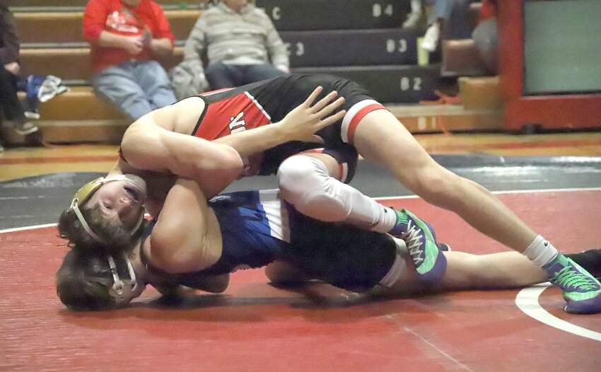 Senior Teague Smith had Quincy's Bryor Newbold on his back but couldn't manage to escape Newbold's grip and would fall in a 1-0 decision. It's Smith's third straight 1-0 loss dating back to last season's state tournament.