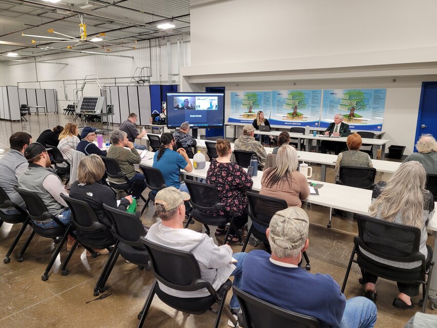 About 40 people attended Friday's legislative update at the Lee County Career Advantage Center in Montrose. Sen. Jeff  Reichman and Rep. Matt Rinker attended via zoom, while Rep. Martin Graber was in attendance.
