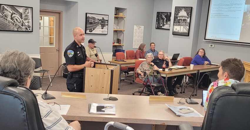 Newly selected Fort Madison Police Chief Cody Potthast addressed the Fort Madison City Council at Tuesday's regular council meeting. Potthast will take over as chief on Oct. 18.