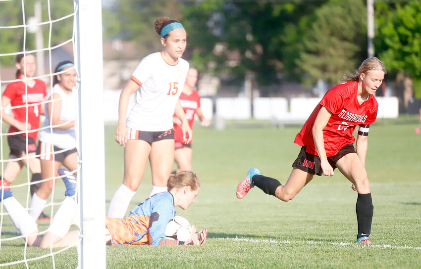 Fort Madison's Teagan Snaadt was named Southeast Conference Player of the Year for the 2025 girls soccer season. Snaadt led the conference in goals with 36 and points with 83. Nine other Bloodhounds were named 1st team and four received honorable mention.