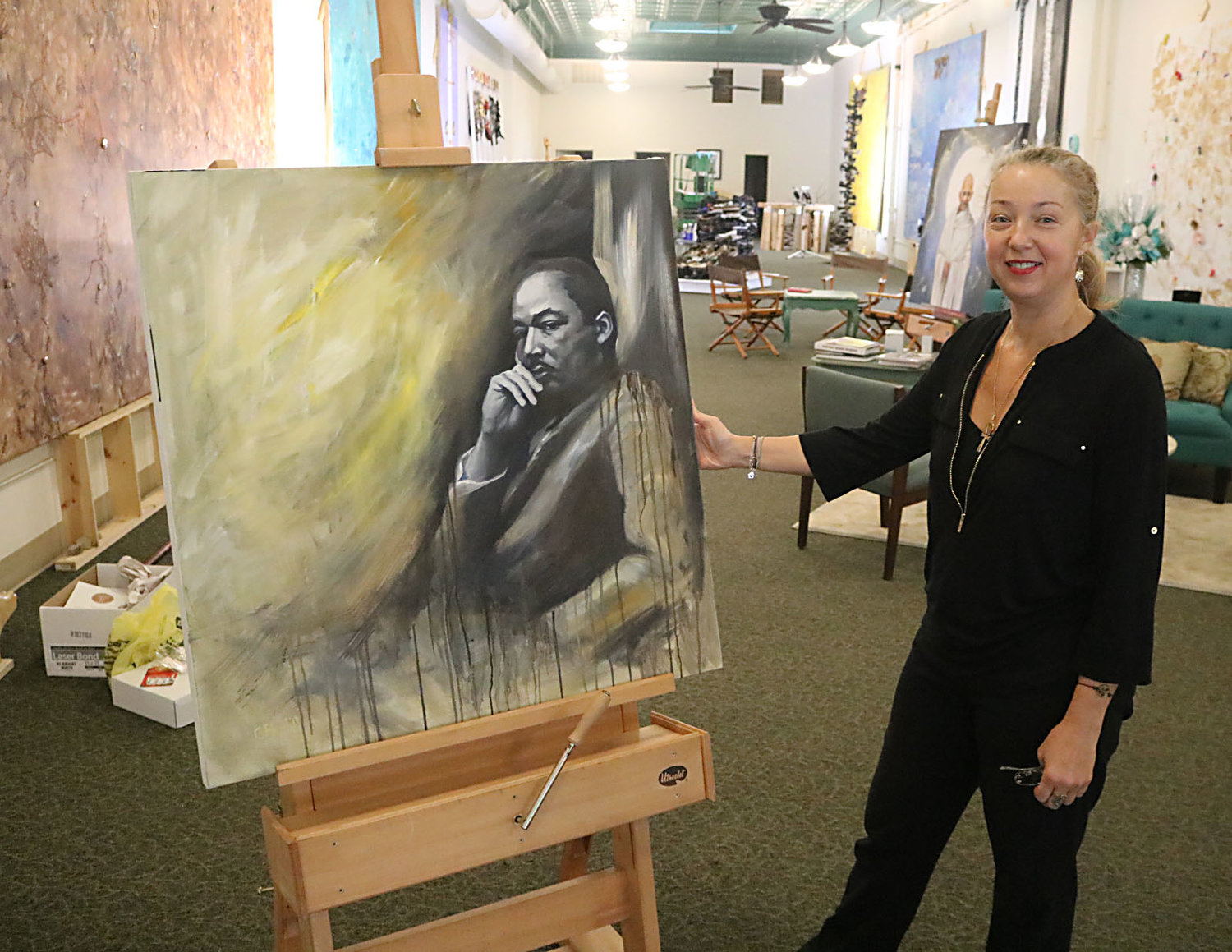 Cecile Houel will be showcasing her Nobel Peace Prize Project and "God's Feet" art series at a public event on Saturday from 5 p.m. to 8 p.m. Photo by Chuck Vandenberg/PCC.