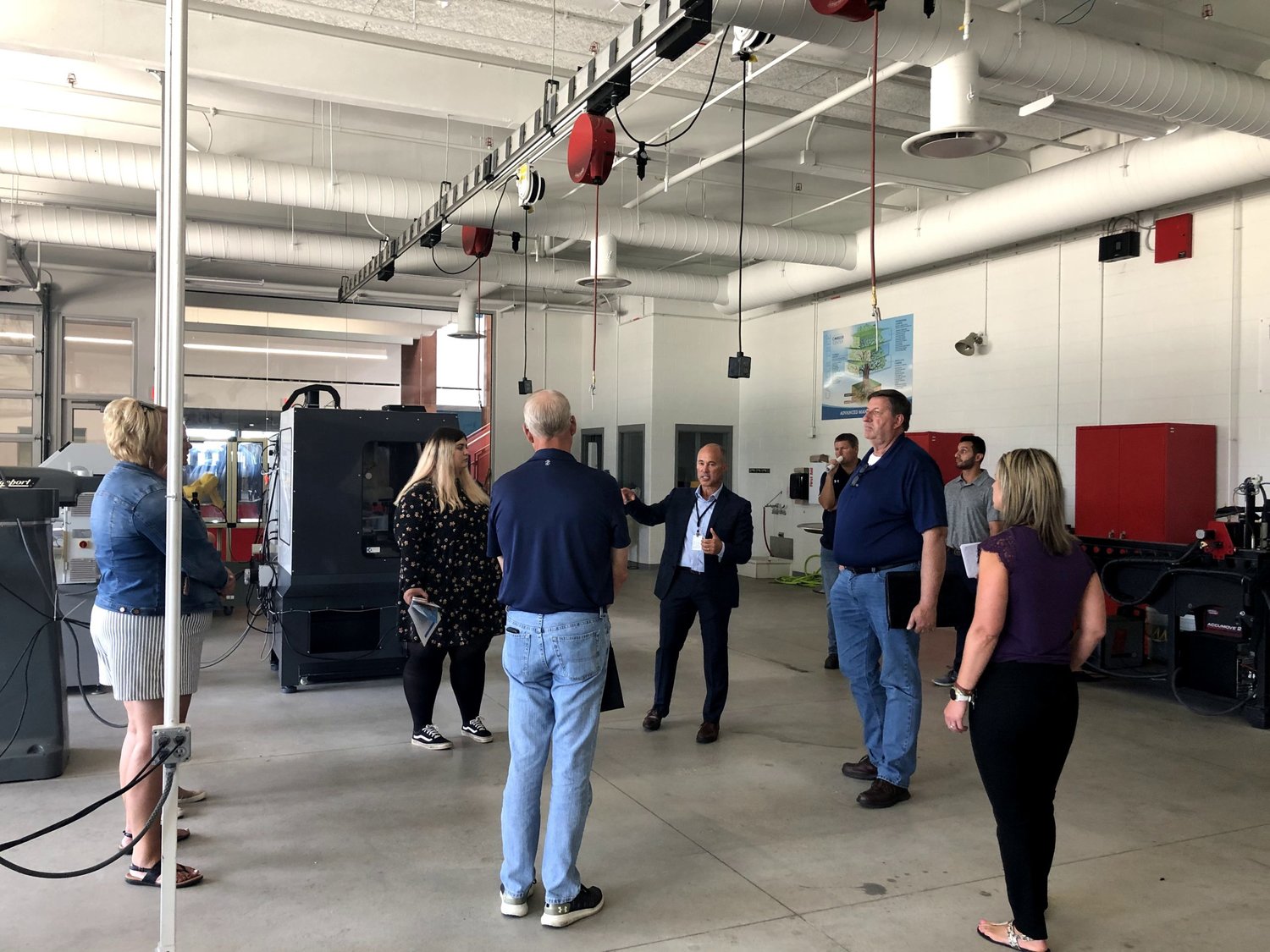 Officials with the Lee County Economic Development Group toured the Waterloo Education Center Tuesday to get a look at programming and facilities of a working center. Photo by Elizabeth Meyer for the Pen City Current