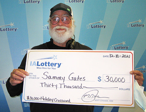 Niota's Sammy Gates won $30,000 in the Iowa Lotteries' Holiday Crossword scratch game.