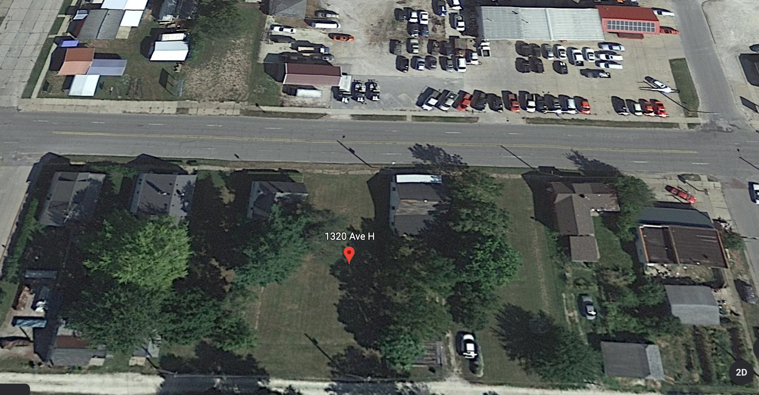 This aerial photo from Google Earth shows property in the 1300 block of Avenue H that the city is looking to sell for business development. Information on the site is available on the city's website.