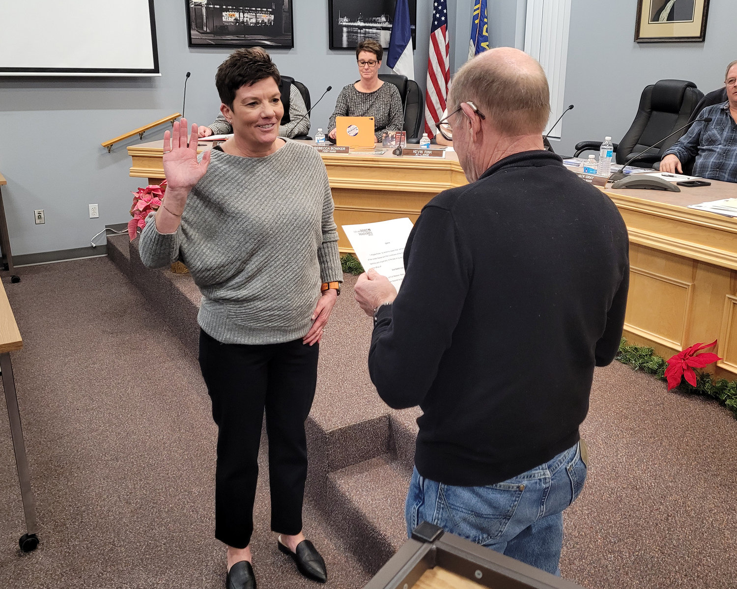 Newly appointed Fort Madison City Councilwoman Angela Roller was sworn in Tuesday night at the council's first regular meeting of 2023.