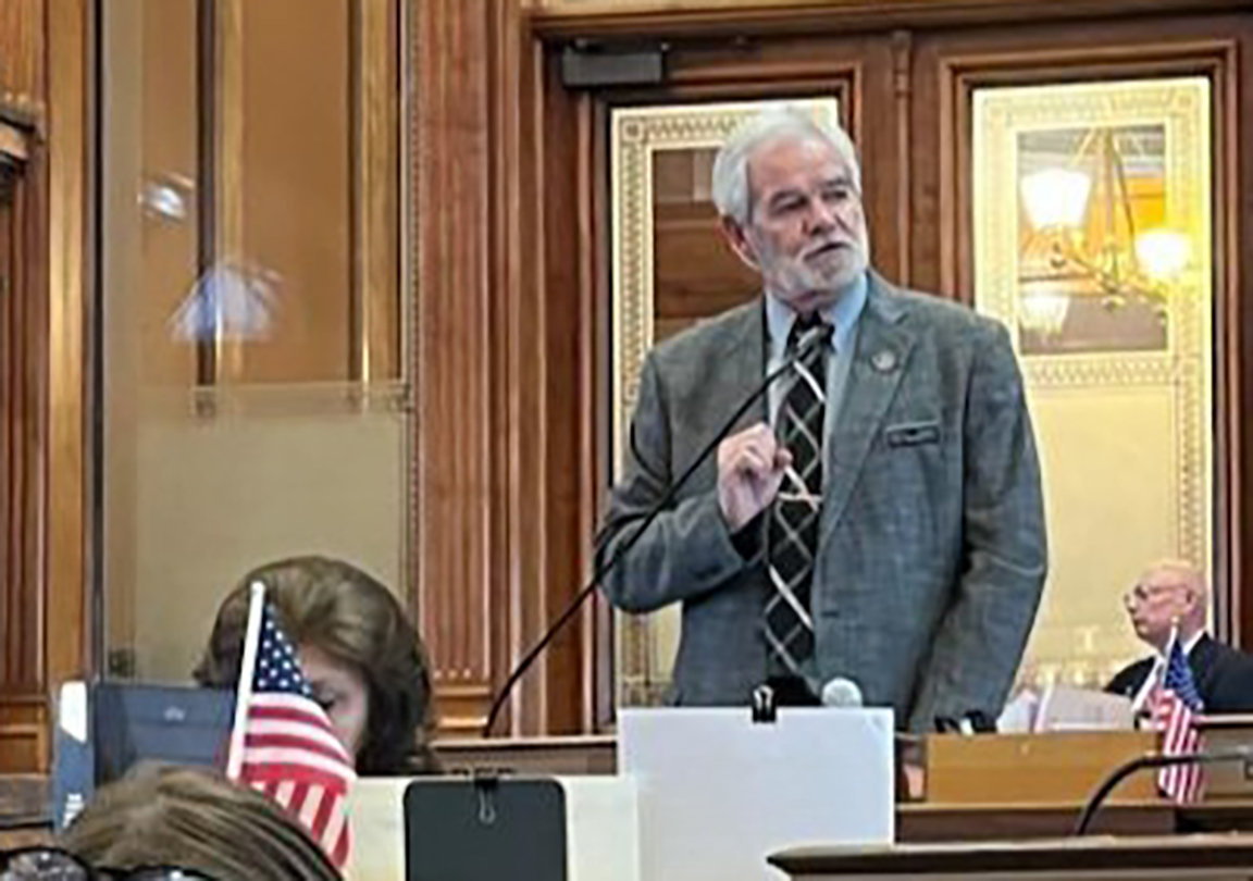 State Rep. Martin Graber talks on the floor of the Iowa House this week about the Rural Emergency Hospital legislation. State Sen. Jeff Reichman introduced and sponsored the bill that is expected to be signed into law this month.