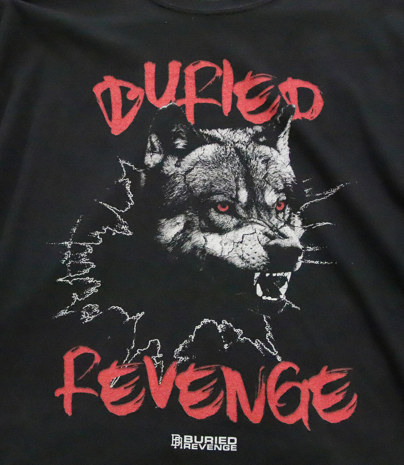 This is one of the logos that appears on Reynolds' clothing line Buried Revenge.