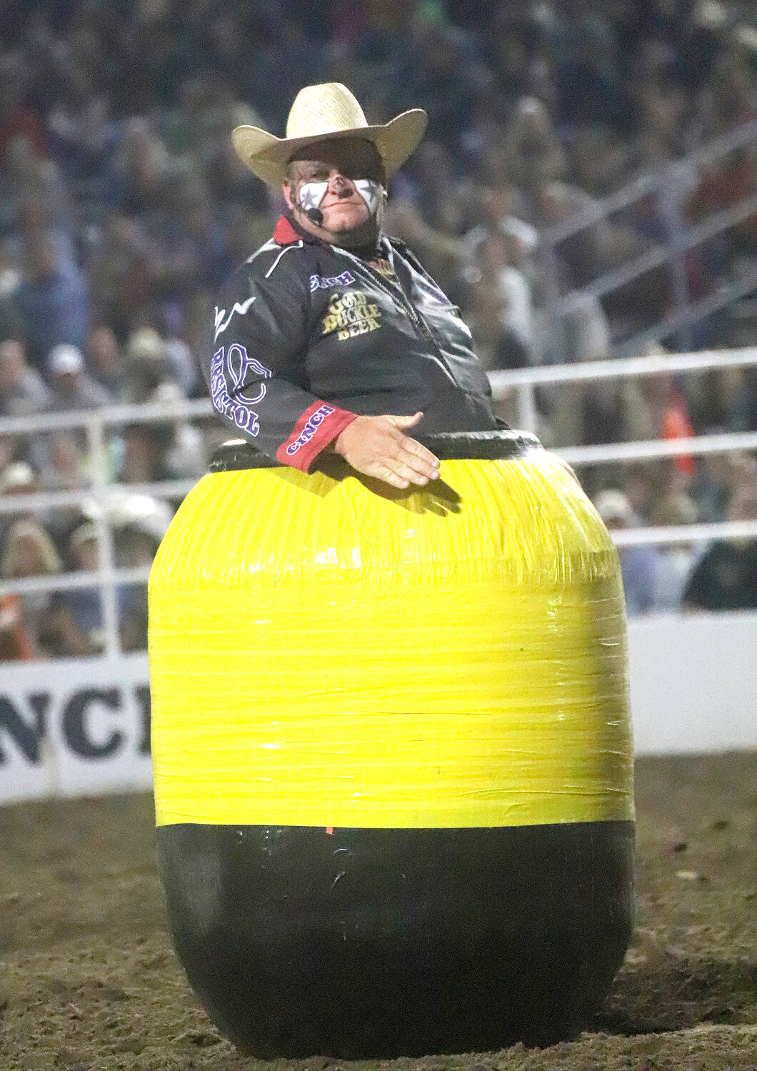 Rodeo clown and barrelman Justin Rumford has been a part of the Tri-State Rodeo for many years entertaining crowds and bringing laughter among the gasps of rodeo fans.