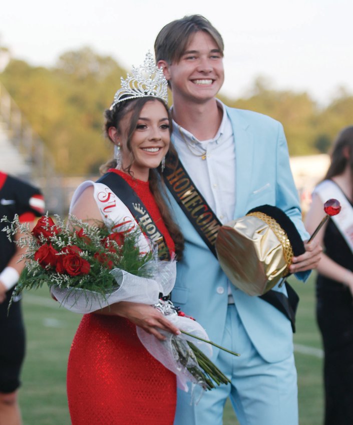 Seniors Carli Herrera and Alex Smith were named as the Kountze High School homecoming queen and king before the Sept. 17 game between the Lions and Kelly Bulldogs.