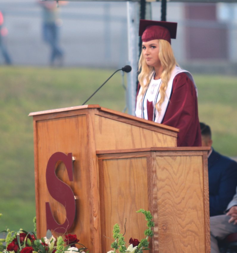 Lauren Scott-Welman gives the Salutatorian address at the SHS graduation on Thursday evening.